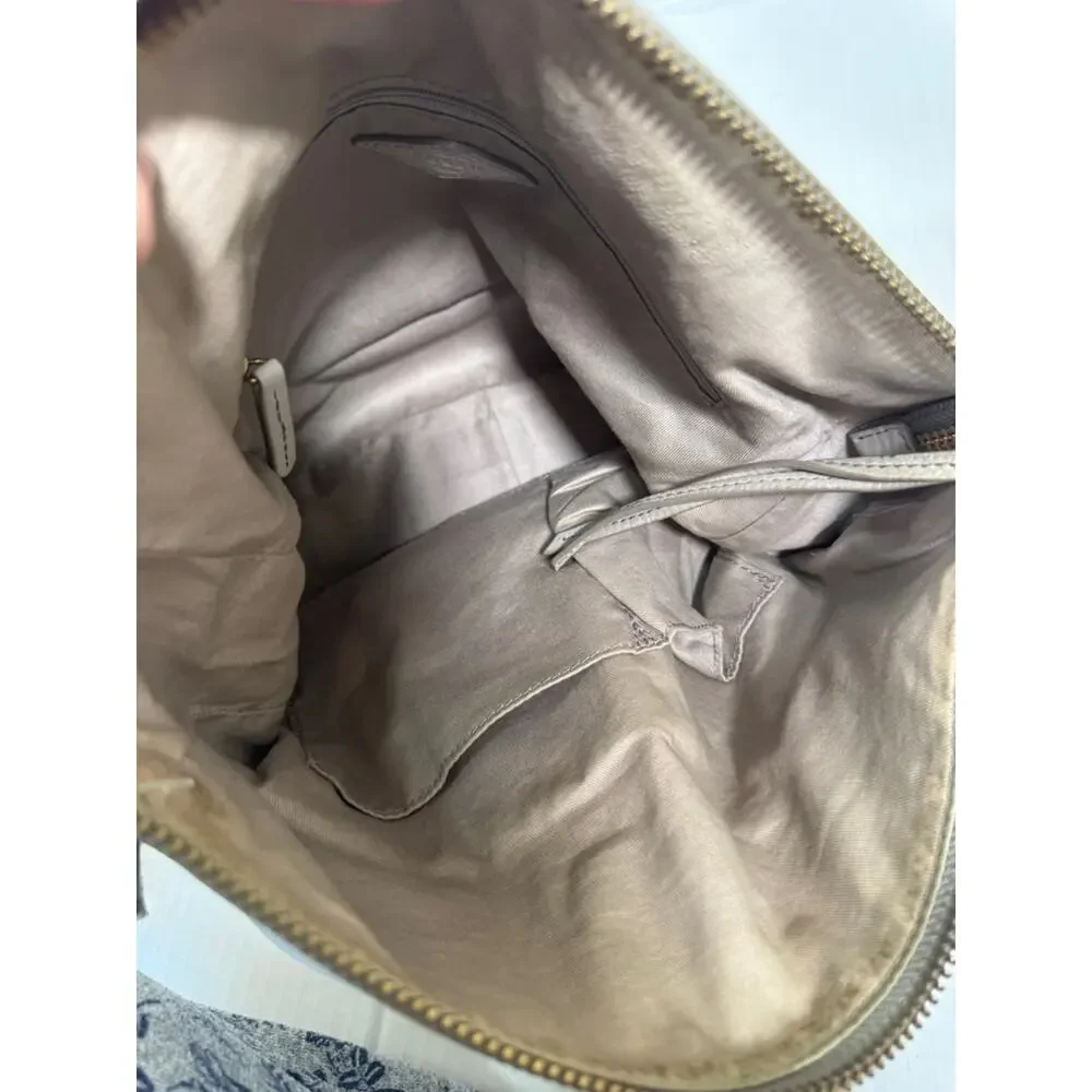 Fossil Grey Pebbled Leather Hobo Handbag Womens Purse Bag Fall Damaged